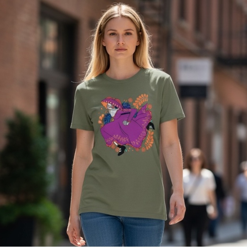 NWT Dia Pagheco Graphic T-Shirt Green Size 1X - Women’s